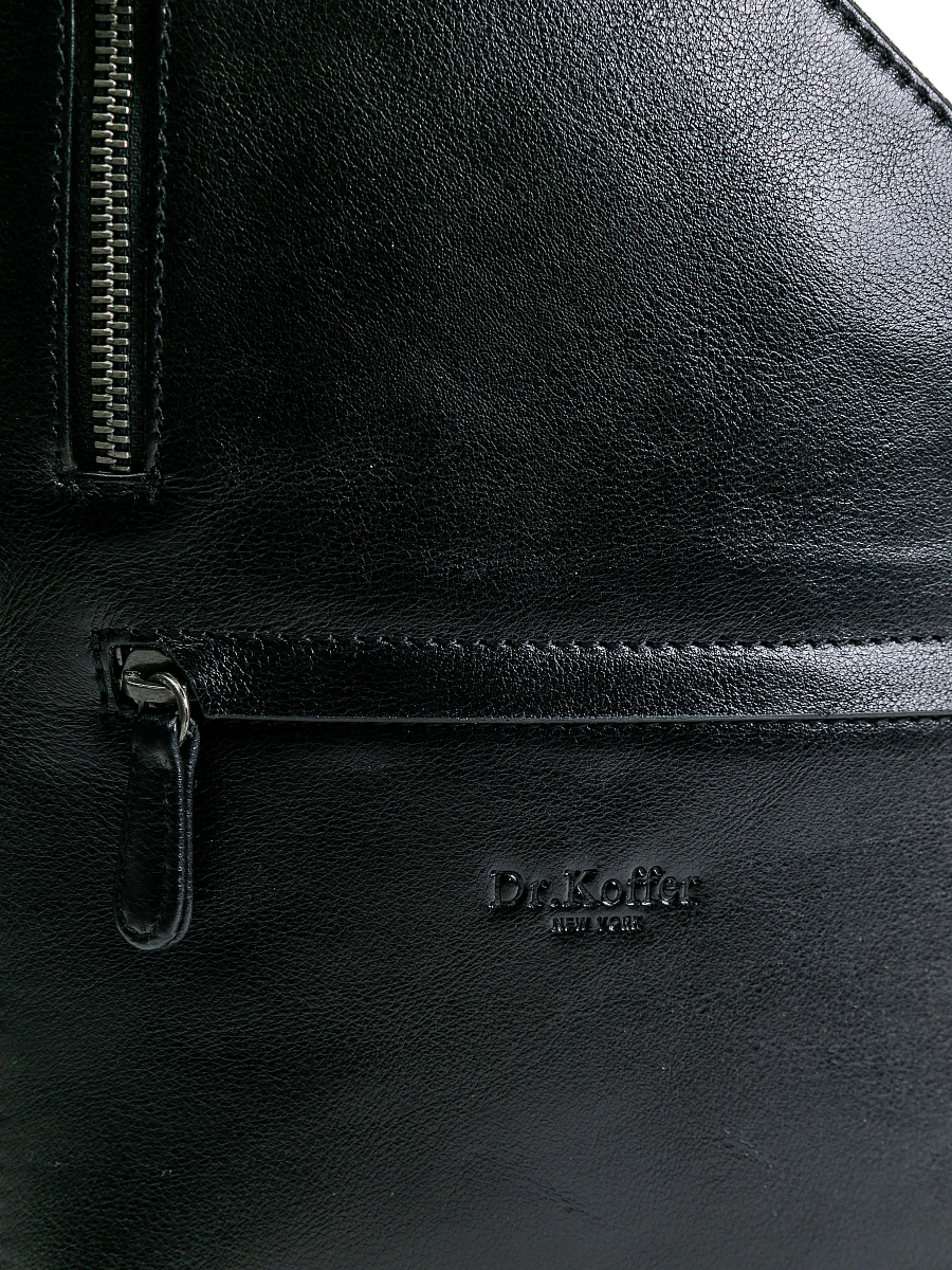 Сумка через плечо Dr.Koffer из натуральной кожи черная