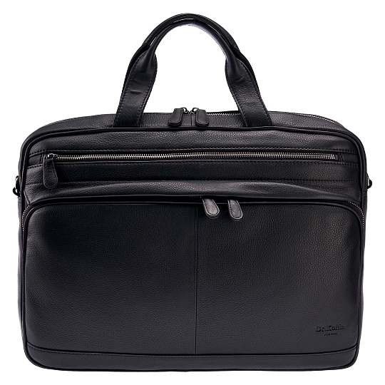 Деловая сумка Dr.Koffer из натуральной кожи черная