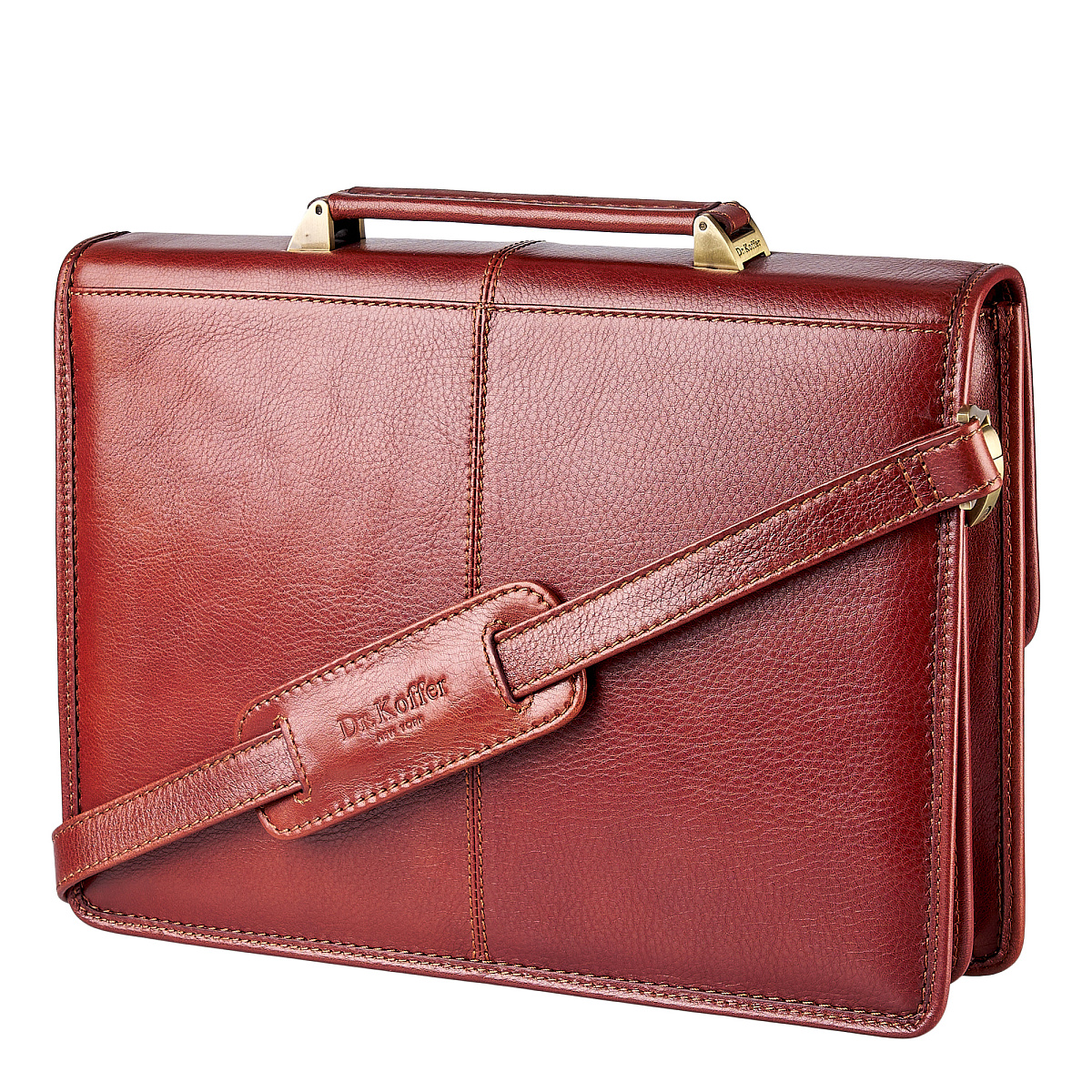 Портфель Dr.Koffer из натуральной кожи светло-коричневый