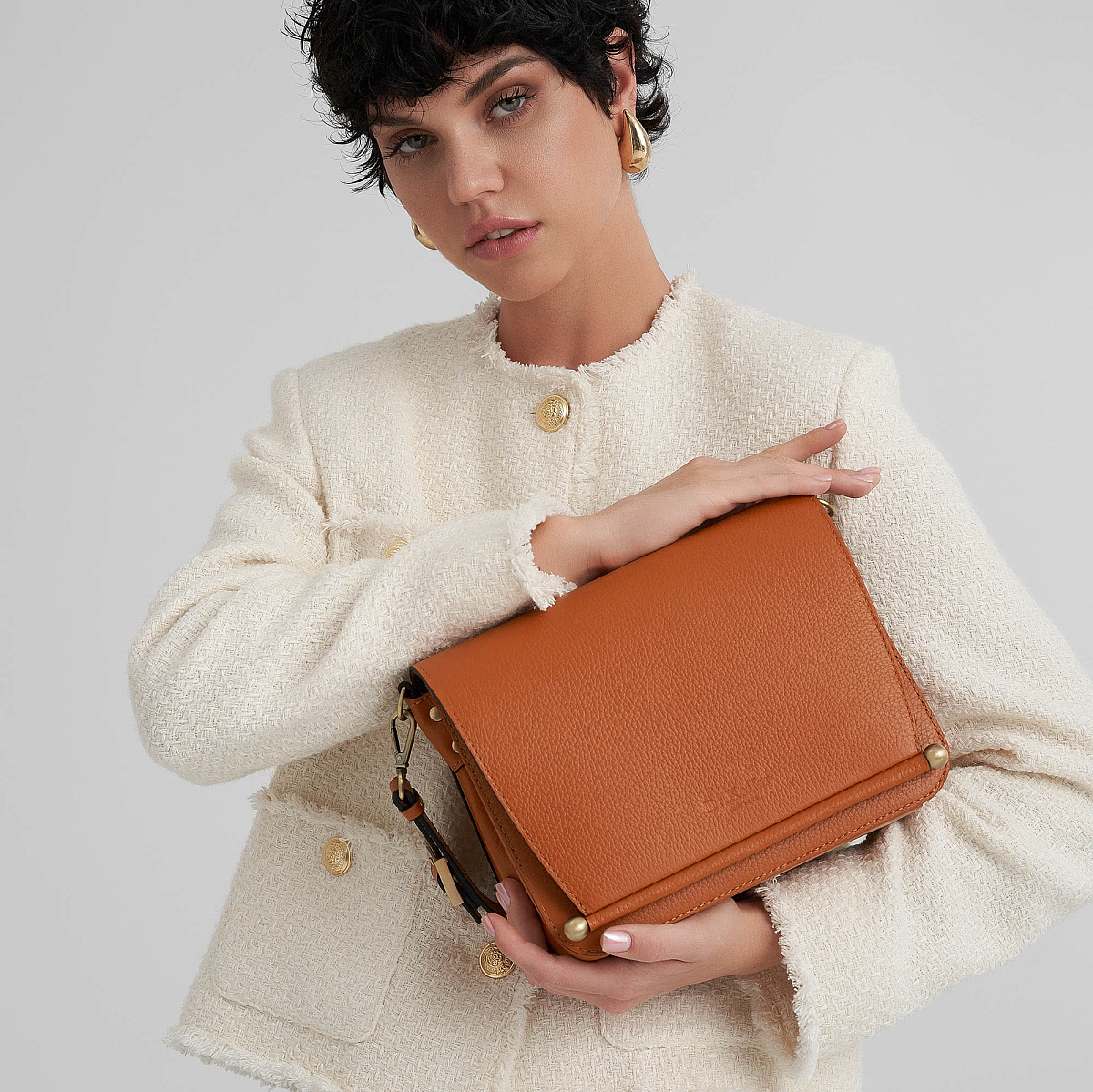 Женская сумка Dr. Koffer из натуральной кожи оранжевая