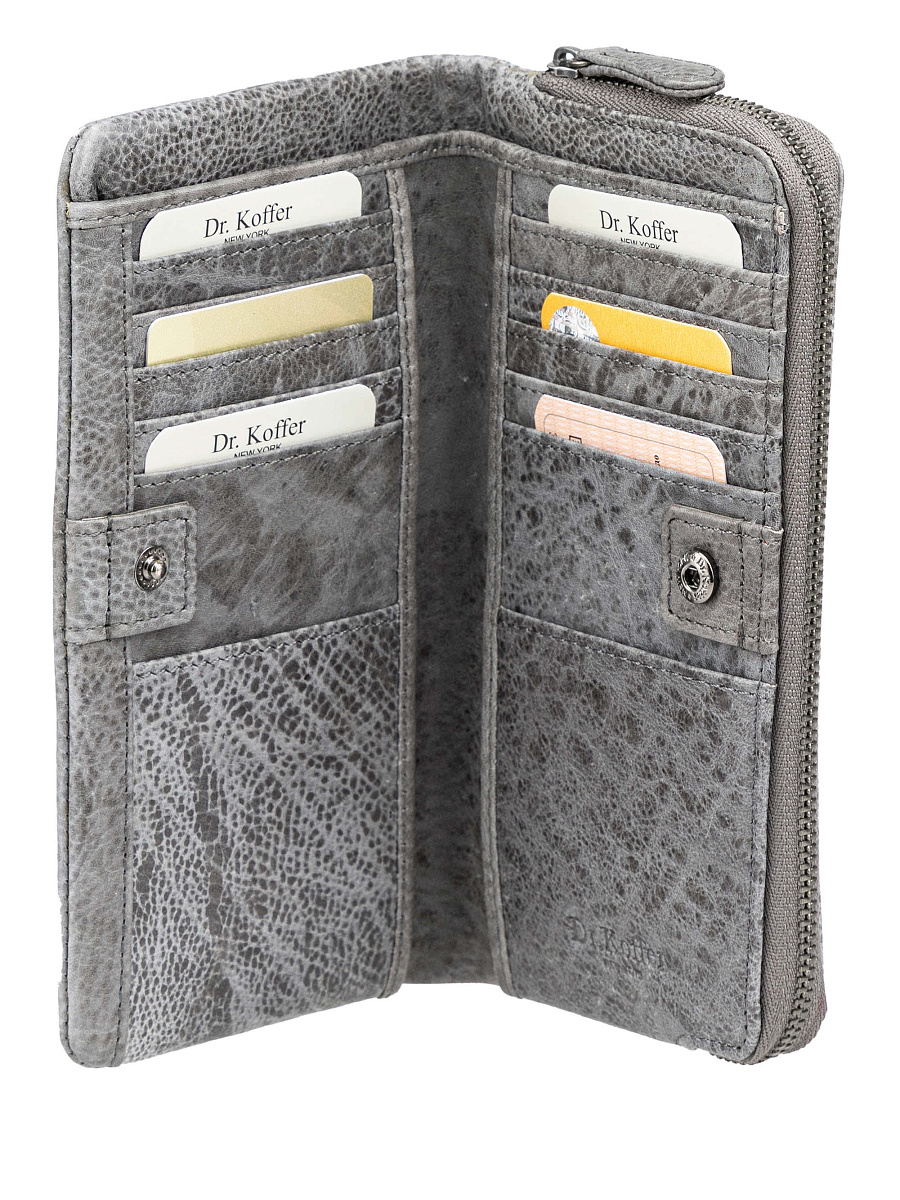 Кошелек Dr.Koffer из натуральной кожи серый