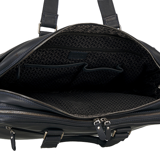 Деловая сумка Dr.Koffer из натуральной кожи синяя