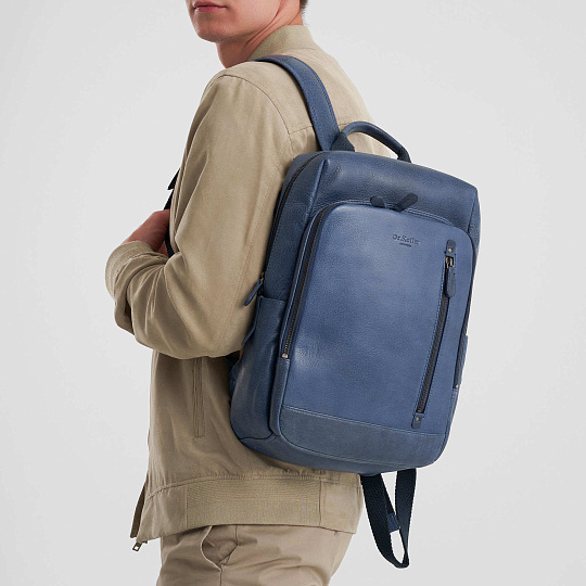 Рюкзак Dr.Koffer из натуральной кожи синий