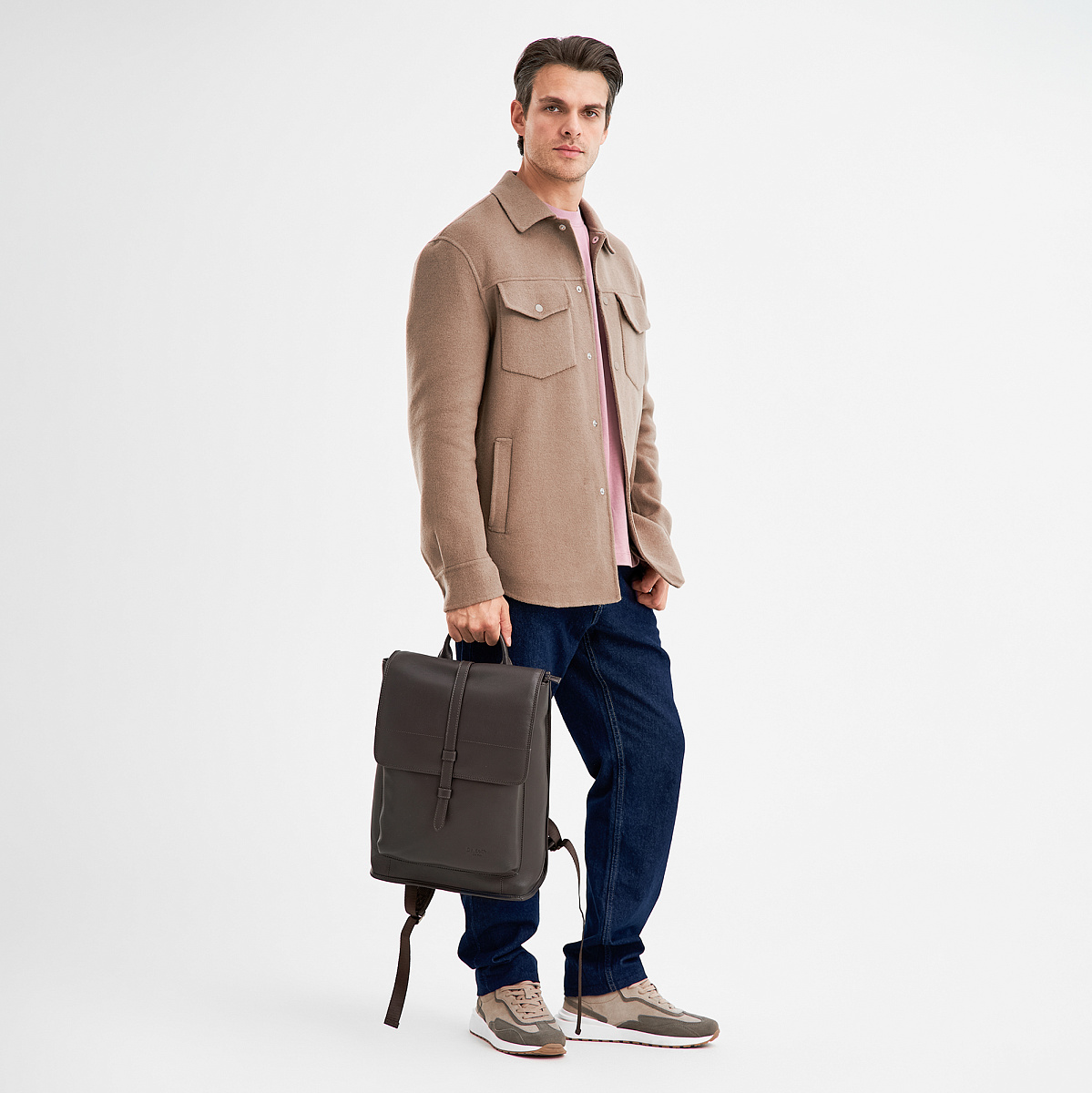 Рюкзак Dr.Koffer из натуральной кожи темно-коричневый