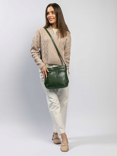 Сумка через плечо Dr.Koffer из натуральной кожи зеленая