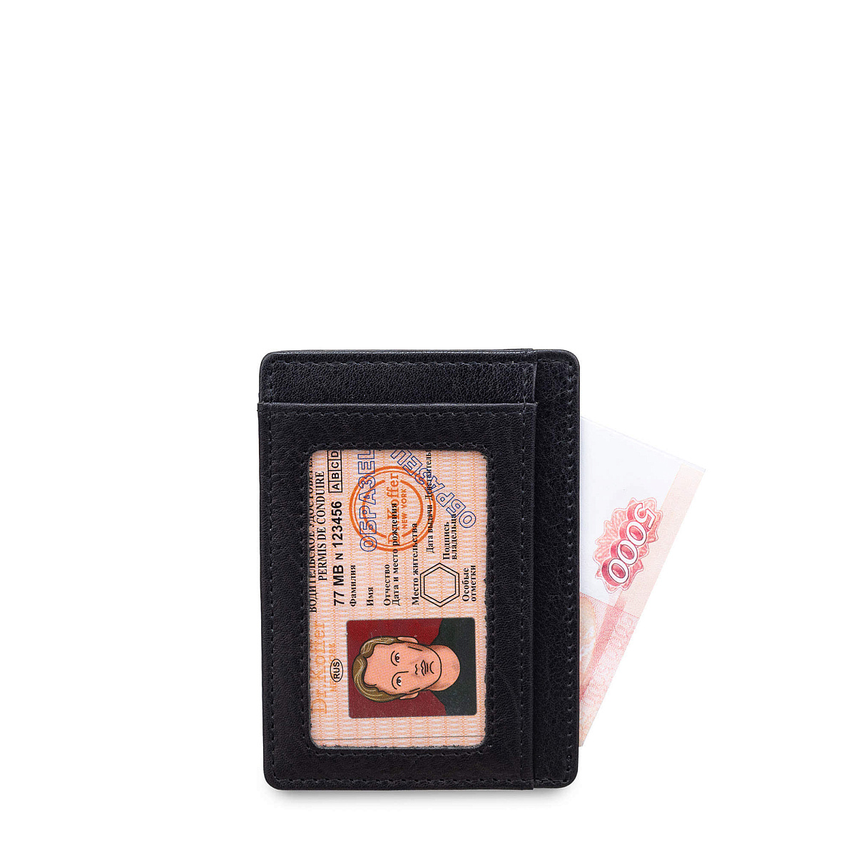 Кредитница Dr.Koffer из натуральной кожи черная