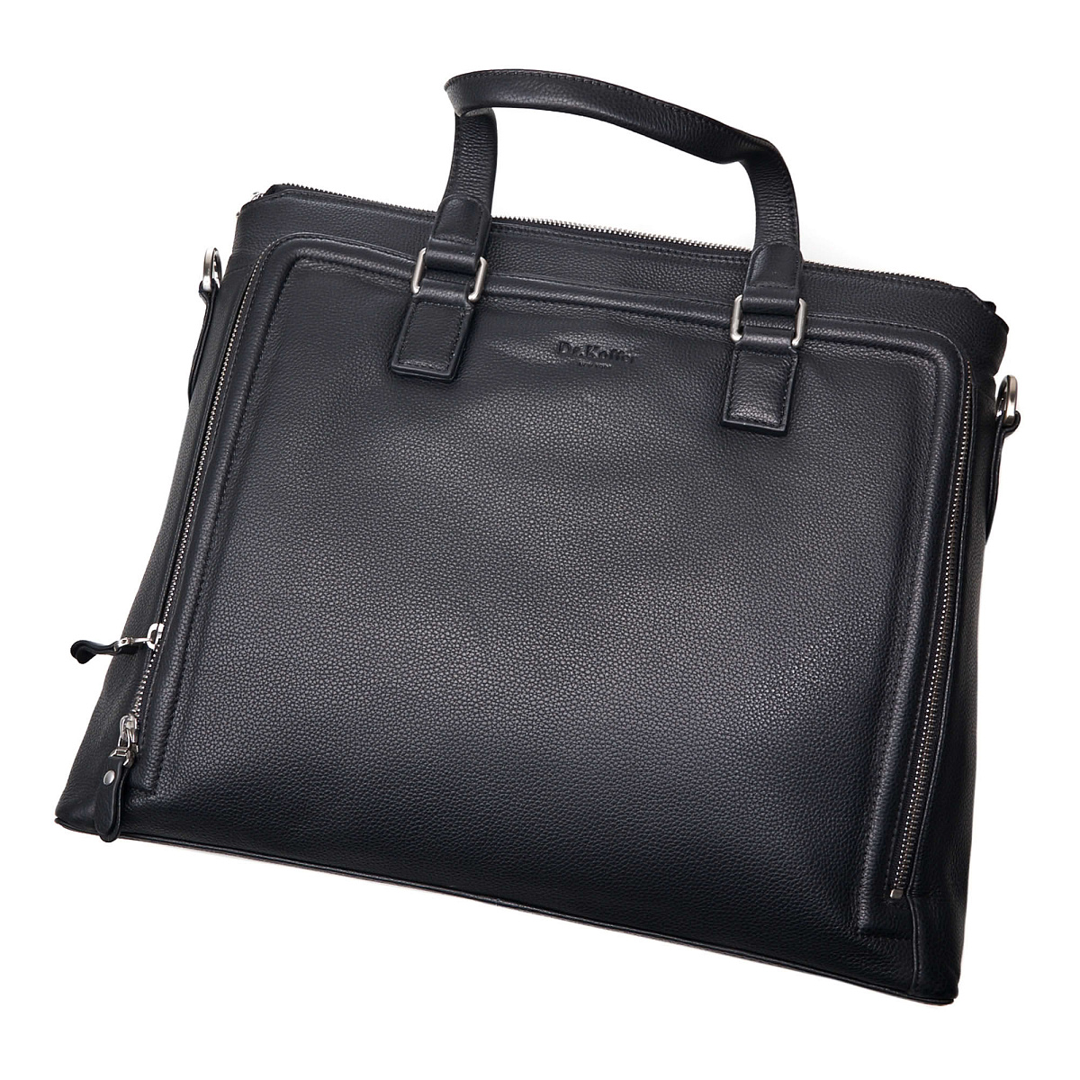 Деловая сумка Dr.Koffer из натуральной кожи черная