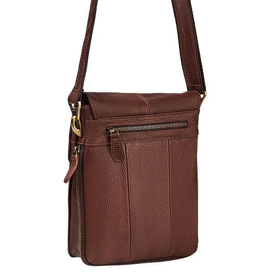 Сумка через плечо Dr.Koffer из натуральной кожи коричневая