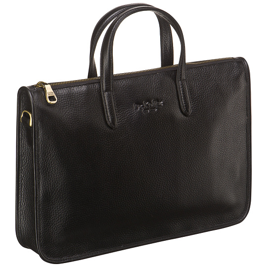 Деловая сумка Dr.Koffer из натуральной кожи черная