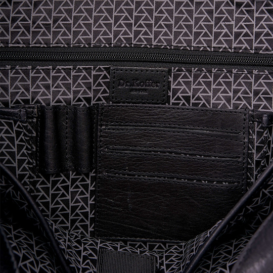 Деловая сумка Dr.Koffer из натуральной кожи черная