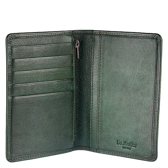 Портмоне Dr.Koffer из натуральной кожи зеленое