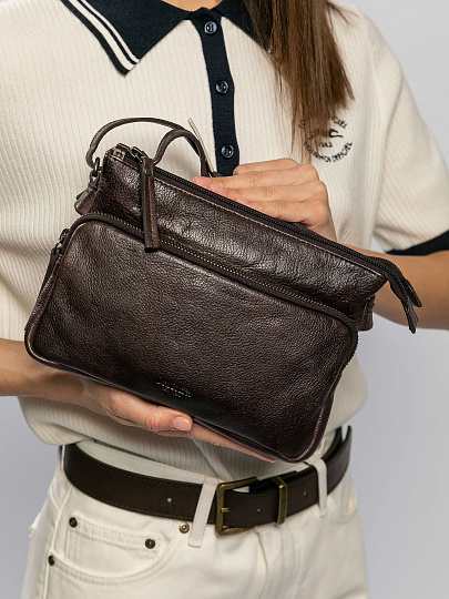 Сумка через плечо Dr.Koffer из натуральной кожи коричневая