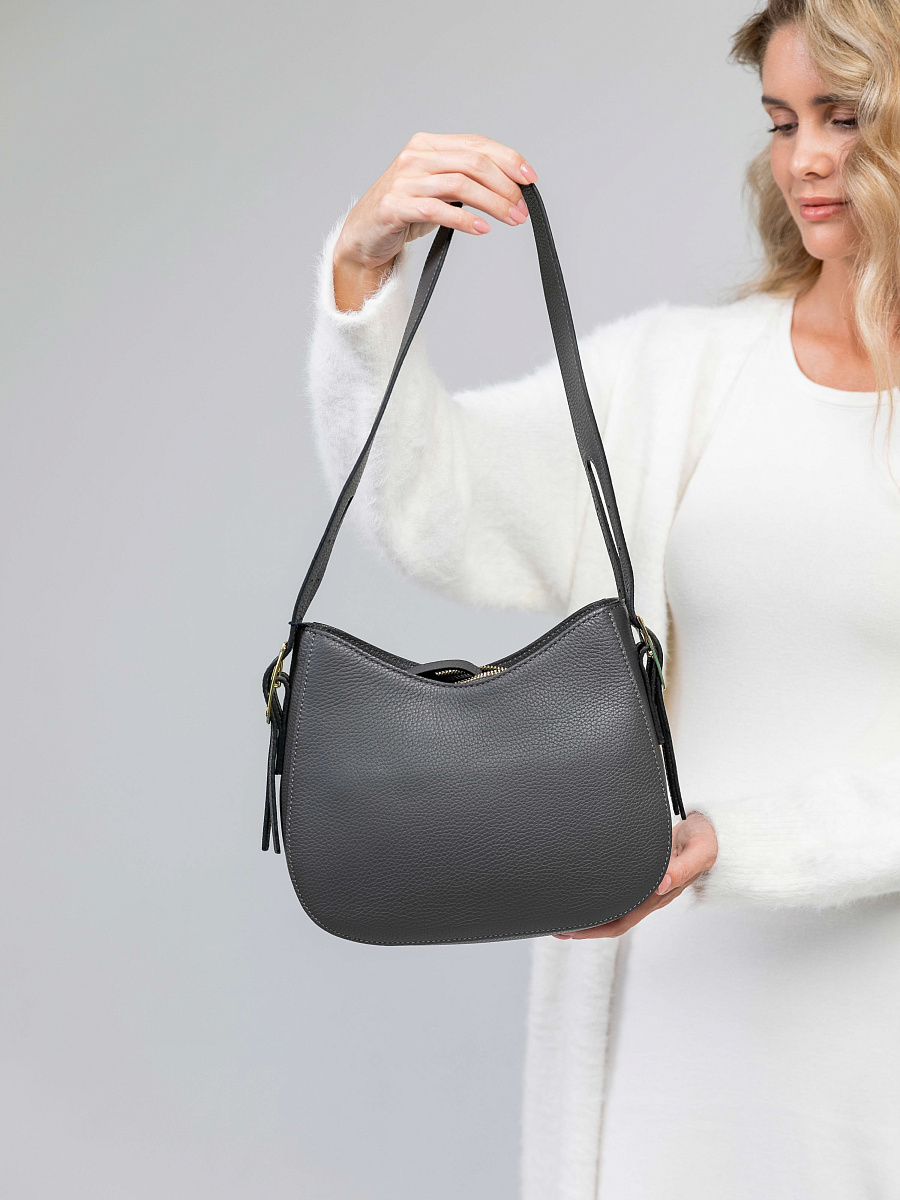 Женская сумка Dr.Koffer из натуральной кожи серая