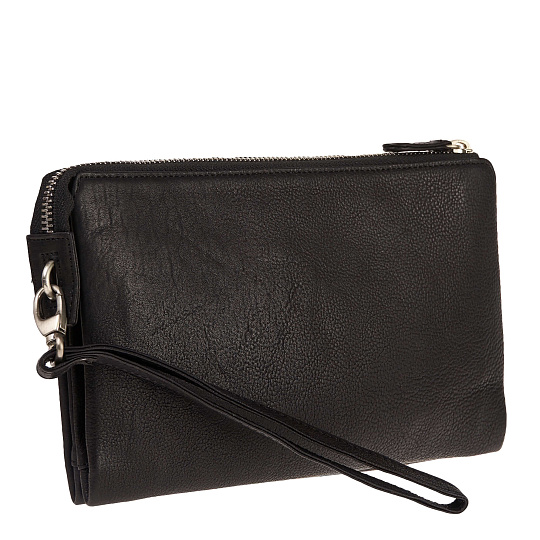 Сумка барсетка из натуральной кожи Dr. Koffer черная