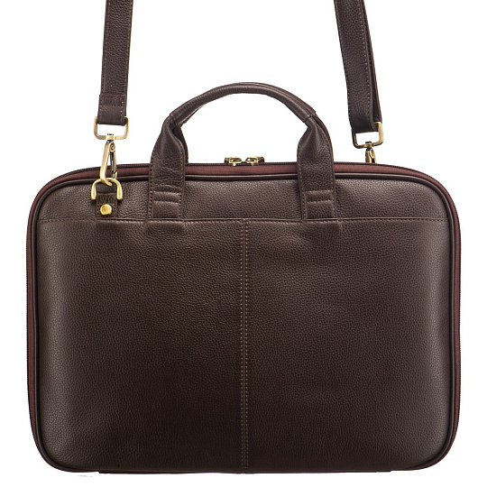 Деловая сумка Dr.Koffer из натуральной кожи темно-коричневая