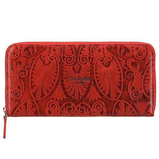 Красное женское портмоне из текстурированной кожи с конструкцией "гармошка" Dr.Koffer X510330-163-12