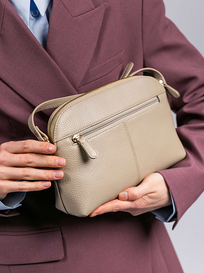 Женская сумка Dr. Koffer из натуральной кожи бежевая