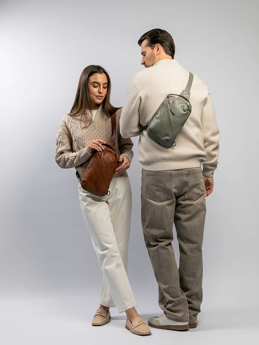 Рюкзак Dr.Koffer из натуральной кожи серый