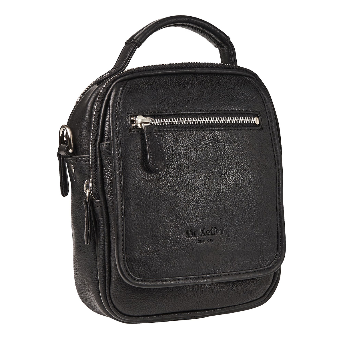 Сумка через плечо Dr.Koffer из натуральной кожи черная