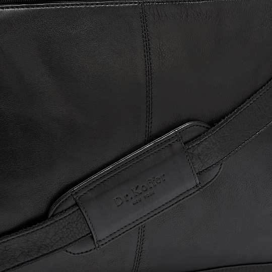 Деловая сумка Dr.Koffer из натуральной кожи черная