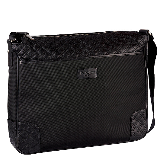 Сумка через плечо Dr.Koffer из натуральной кожи черная