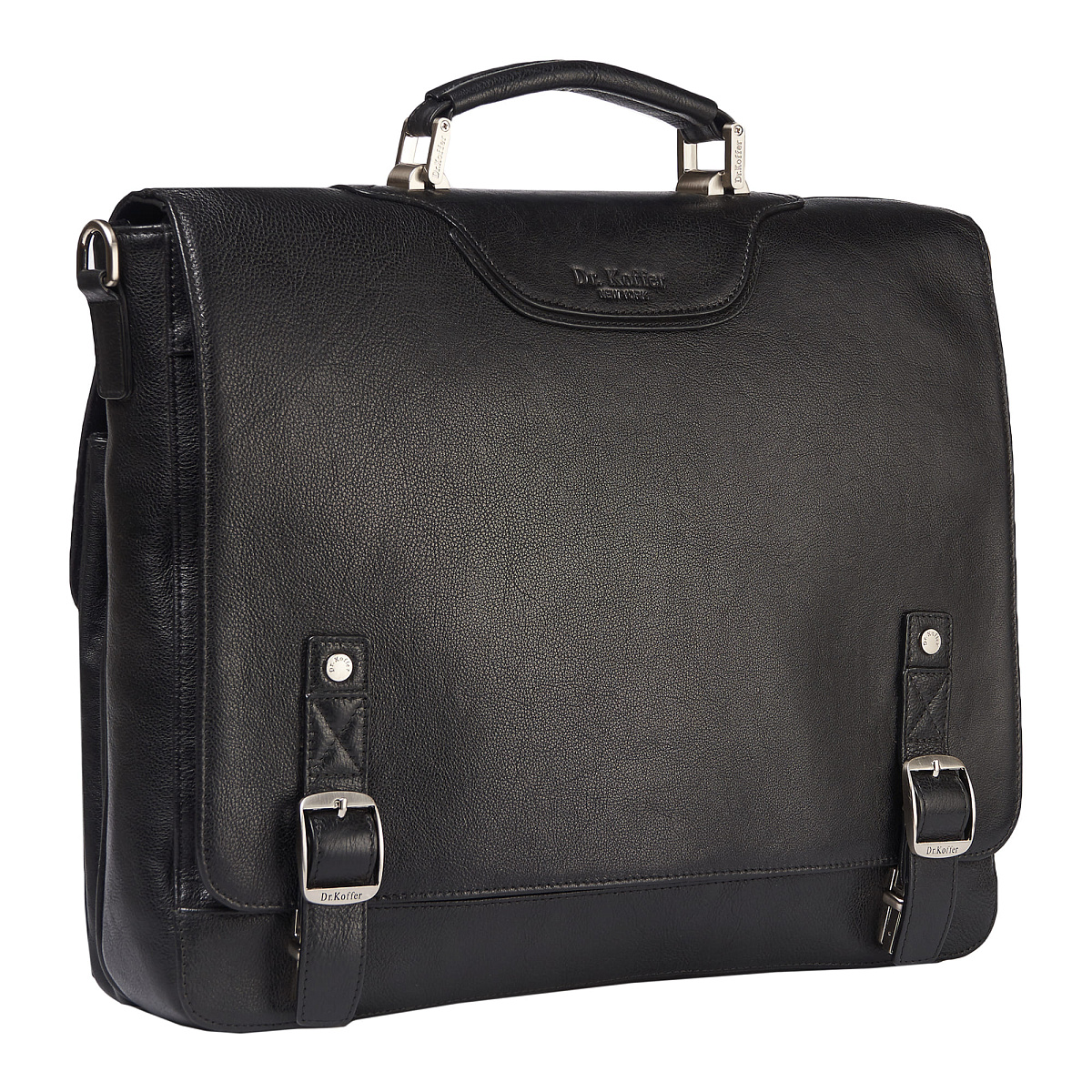 Портфель Dr.Koffer из натуральной кожи черный