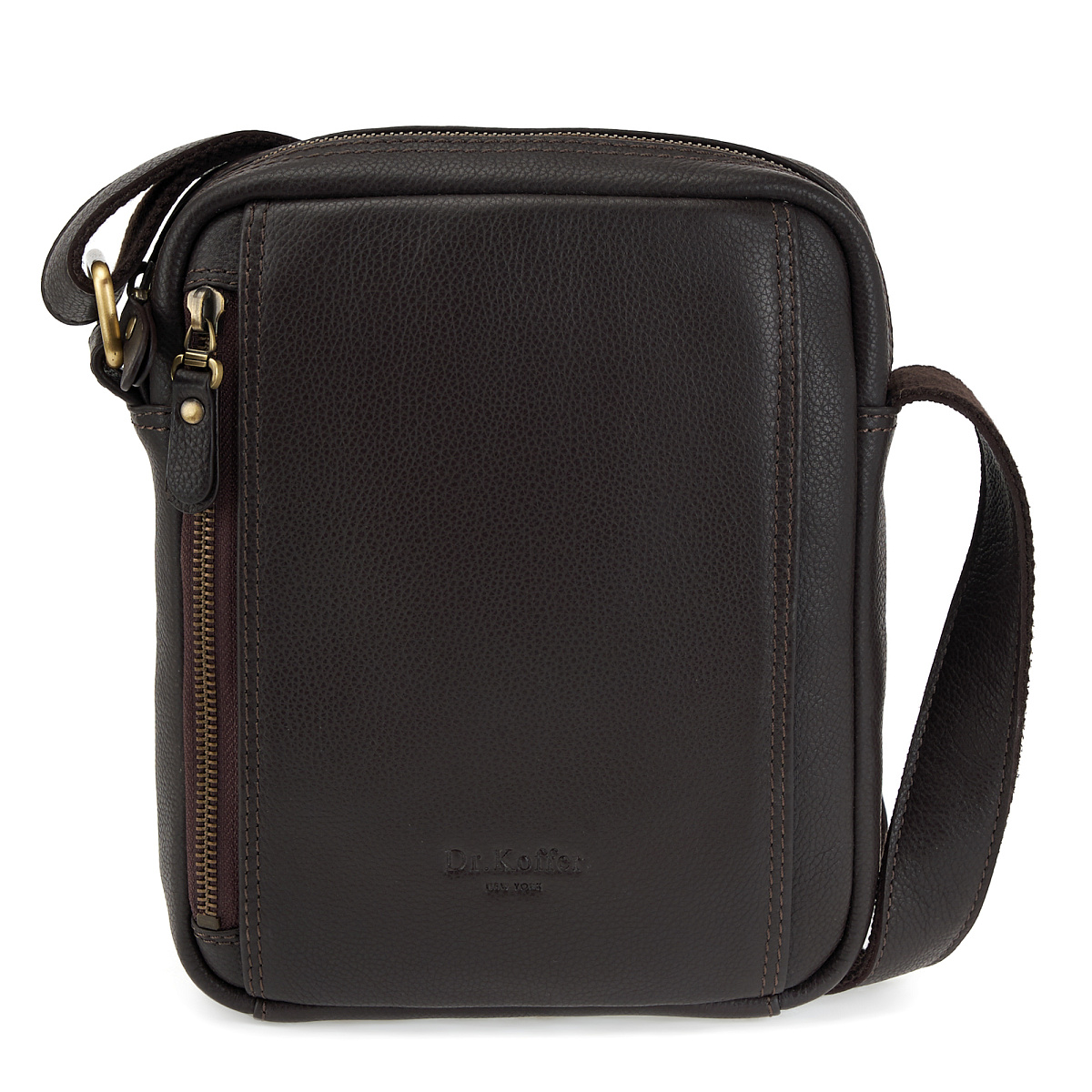 Сумка через плечо Dr.Koffer из натуральной кожи коричневая