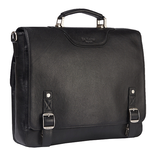 Портфель Dr.Koffer из натуральной кожи черный