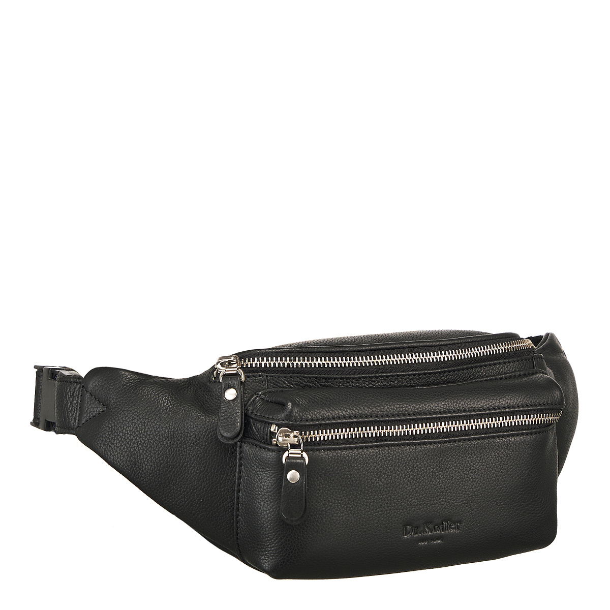 Сумка на пояс Dr. Koffer из натуральной кожи черная