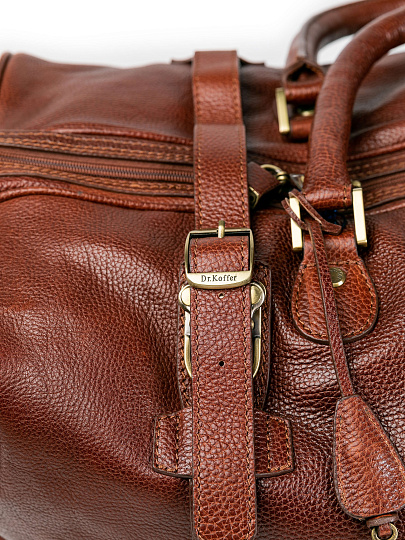 Сумка дорожная Dr.Koffer из натуральной кожи коричневая