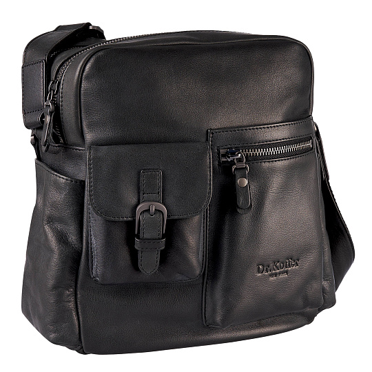 Сумка через плечо Dr.Koffer из натуральной кожи черная