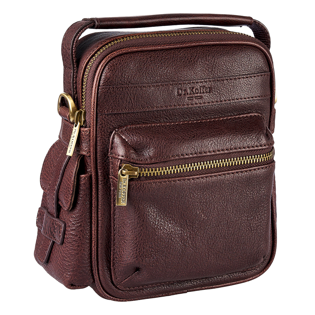 Сумка через плечо Dr.Koffer из натуральной кожи коричневая