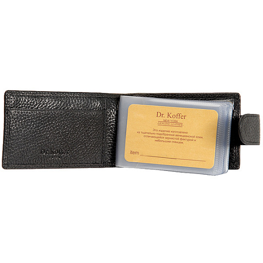 Визитница Dr.Koffer из натуральной кожи черная