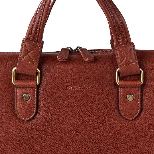 Деловая сумка Dr.Koffer из натуральной кожи коричневая