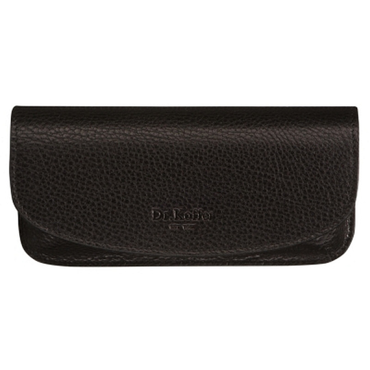 Очечник из черной зернистой кожи на кнопке Dr.Koffer X510373-02-04