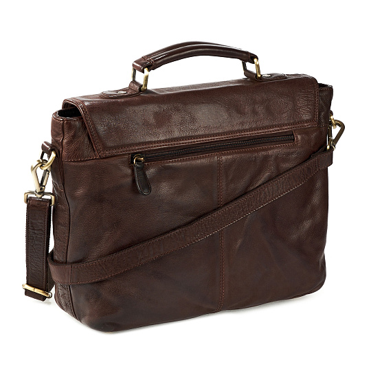 Портфель Dr.Koffer из натуральной кожи темно-коричневый