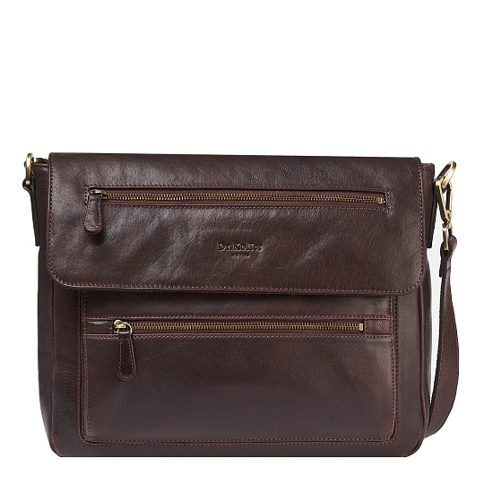 Деловая сумка Dr.Koffer из натуральной кожи темно-коричневая