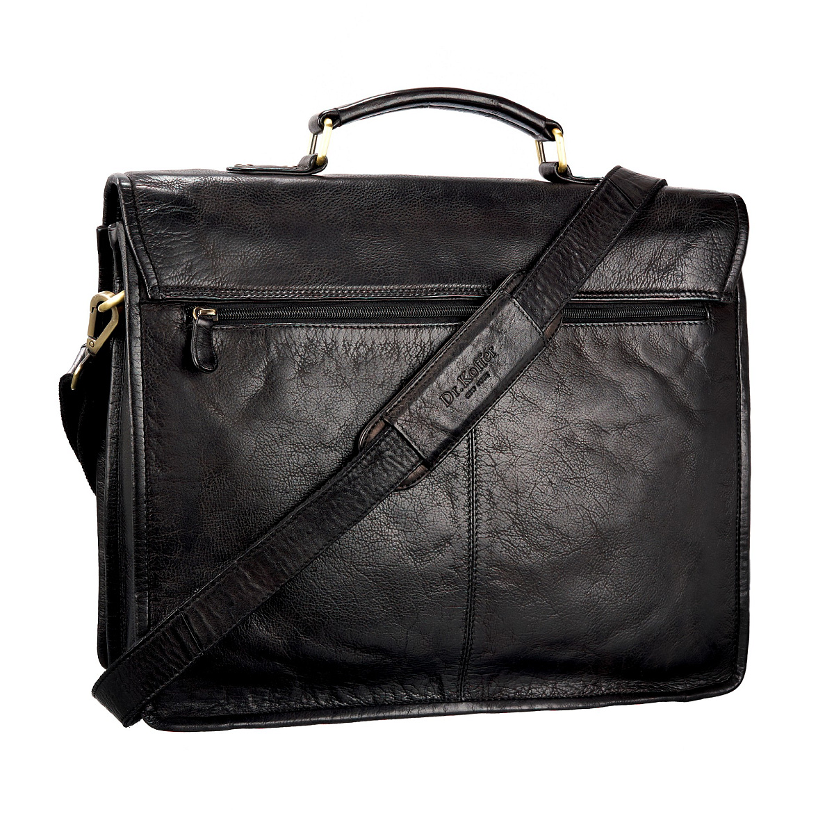 Портфель Dr.Koffer из натуральной кожи черный