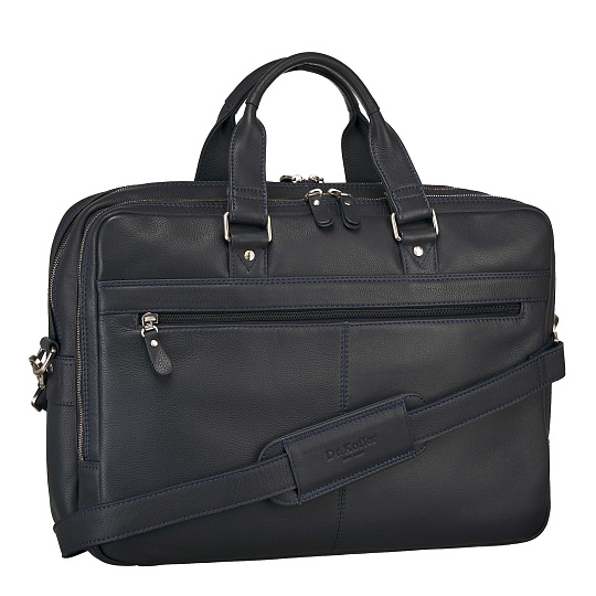 Деловая сумка Dr.Koffer из натуральной кожи синяя