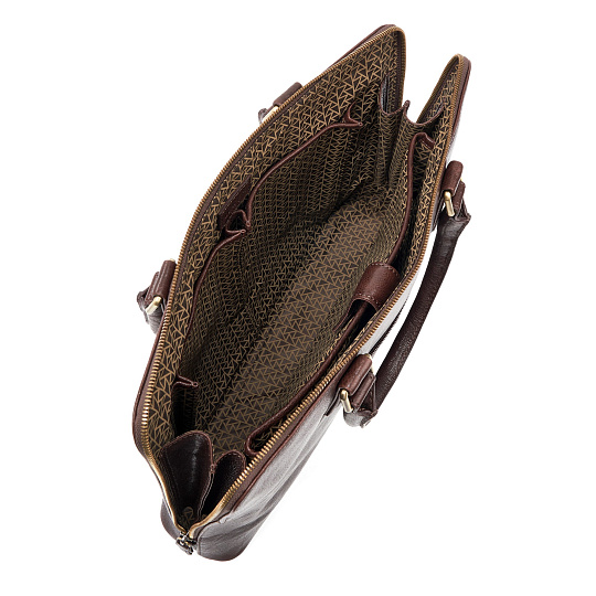 Деловая сумка Dr.Koffer из натуральной кожи темно-коричневая