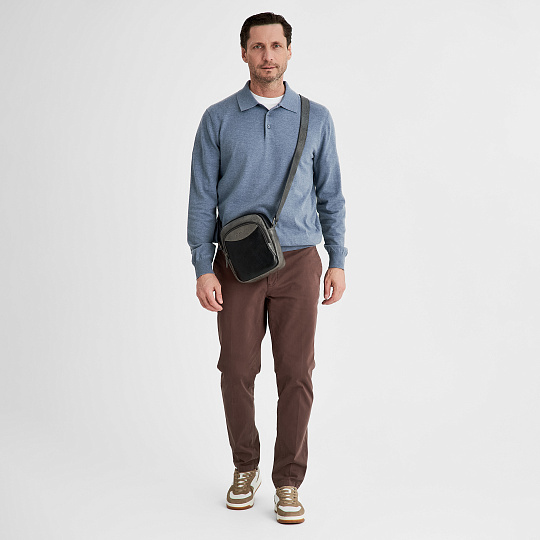 Сумка через плечо Dr.Koffer из натуральной кожи черная