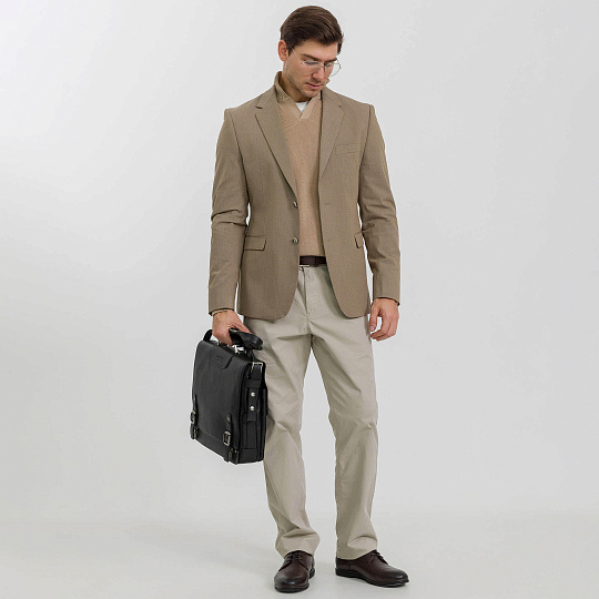 Портфель Dr.Koffer из натуральной кожи черный