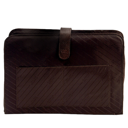 Деловая сумка Dr.Koffer из натуральной кожи темно-коричневая