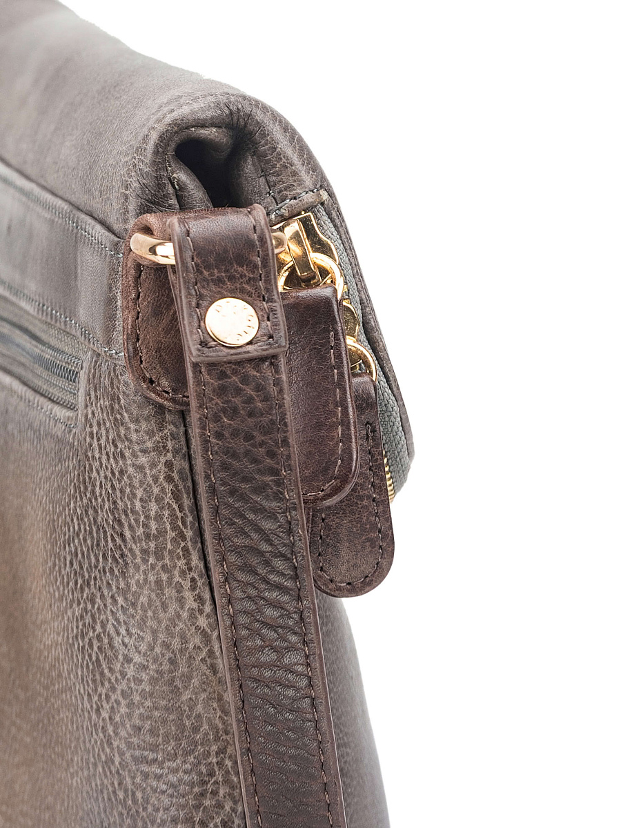 Женская сумка Dr. Koffer из натуральной кожи серая