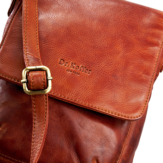Сумка через плечо Dr.Koffer из натуральной кожи коричневая