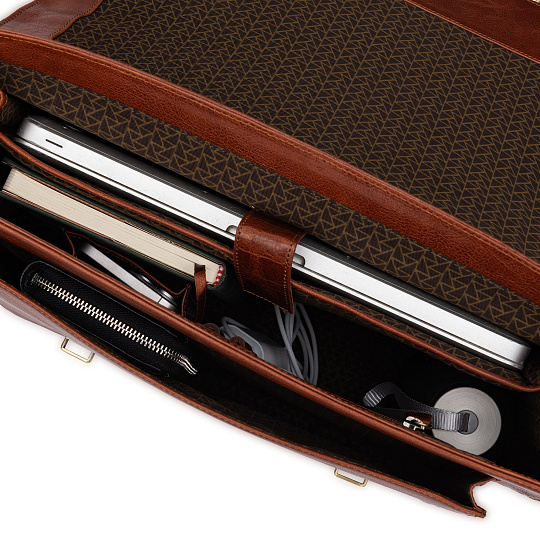 Портфель Dr.Koffer из натуральной кожи светло-коричневый