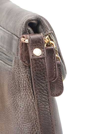 Женская сумка Dr. Koffer из натуральной кожи серая