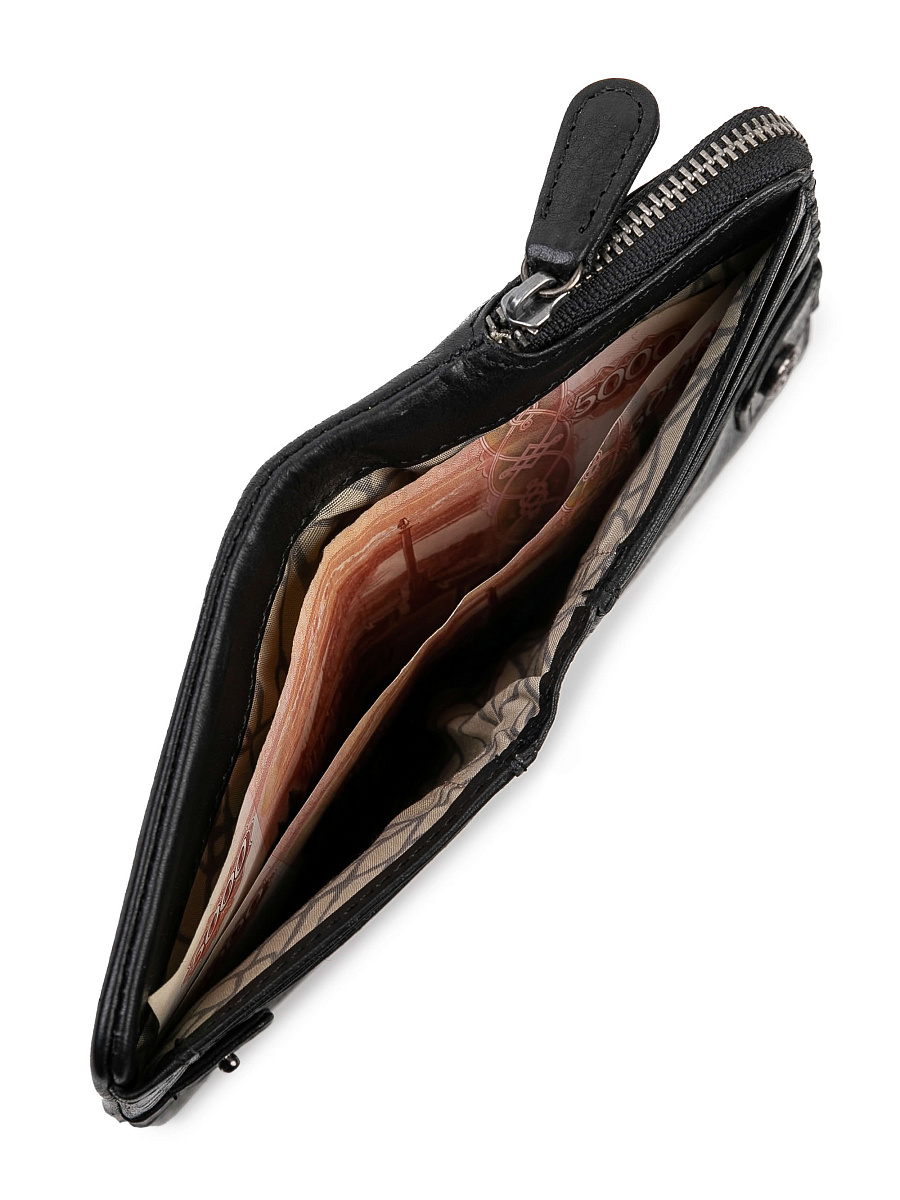 Портмоне Dr.Koffer из натуральной кожи черное