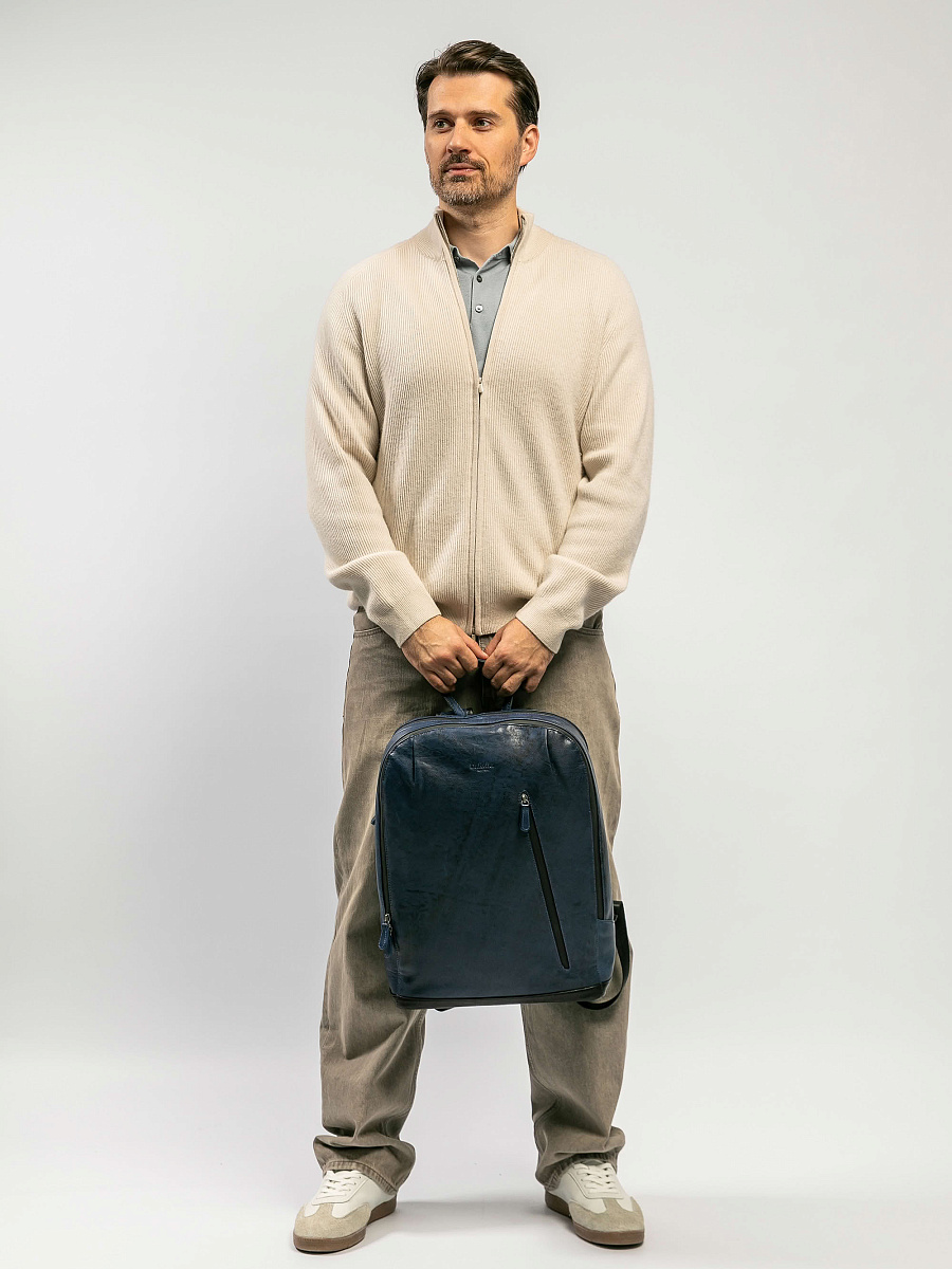 Рюкзак Dr.Koffer из натуральной кожи синий