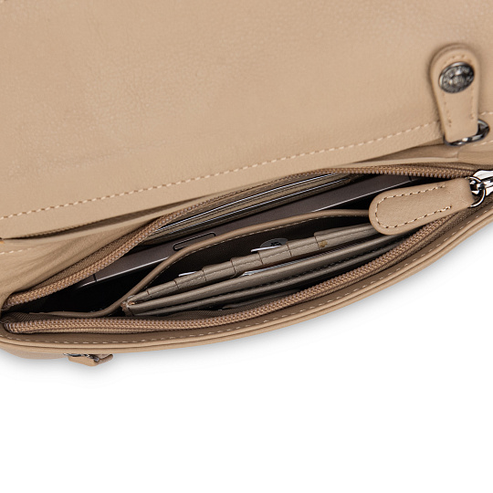 Сумка через плечо Dr.Koffer из натуральной кожи бежевая